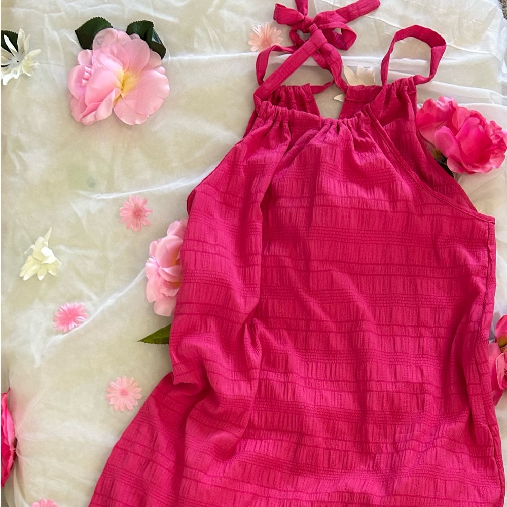 Vibrant Pink Halter Dress